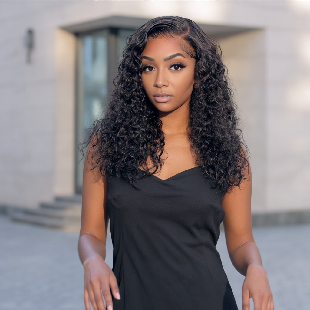Pre Everything Wigs | Water Wave Glueless 13x4 Frontal HD Lace Human Hair Wig Pre-cut & Plucked & Bleached