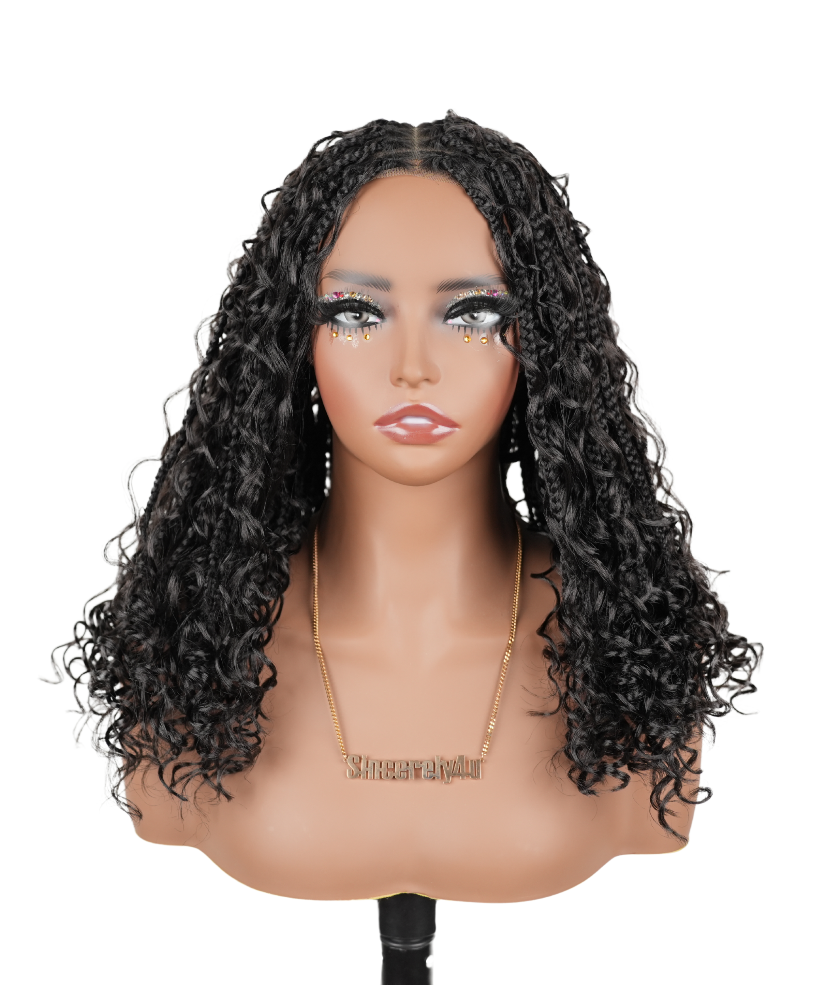 24" HD Full Lace Hand-tied Knotless Boho Box Braided With Curls Wear Go Glueless Wig