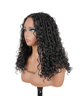 24" HD Full Lace Hand-tied Knotless Boho Box Braided With Curls Wear Go Glueless Wig
