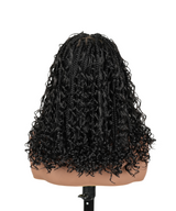 24" HD Full Lace Hand-tied Knotless Boho Box Braided With Curls Wear Go Glueless Wig