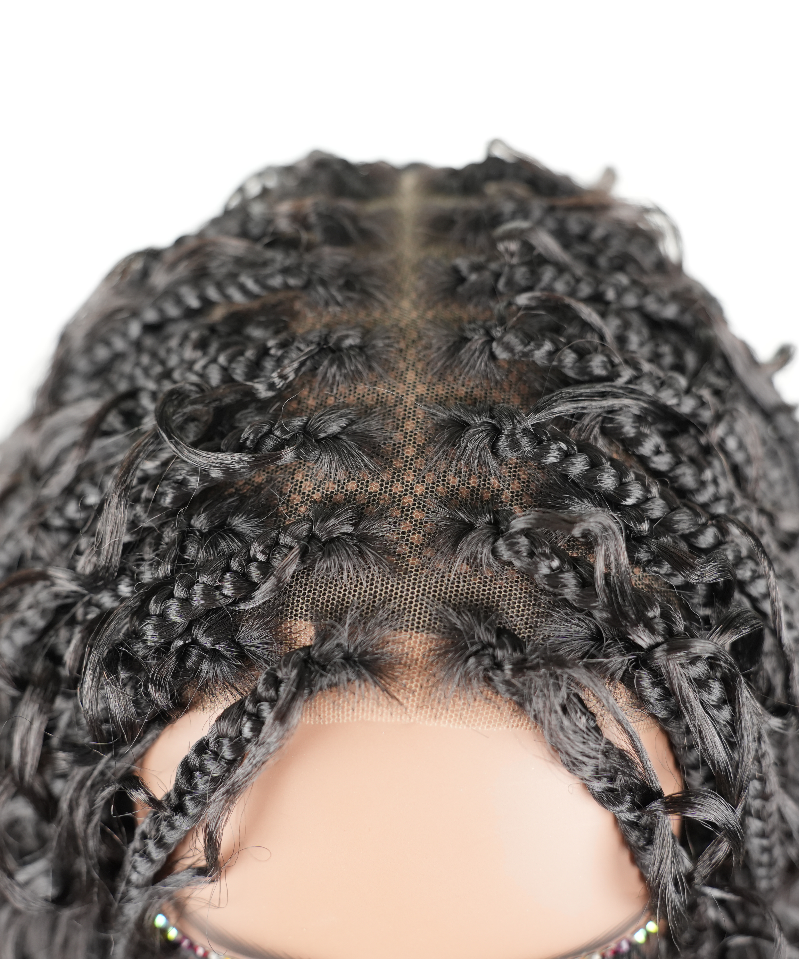 24" HD Full Lace Hand-tied Knotless Boho Box Braided With Curls Wear Go Glueless Wig