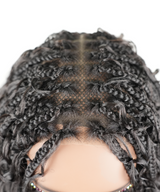 24" HD Full Lace Hand-tied Knotless Boho Box Braided With Curls Wear Go Glueless Wig