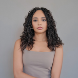 HD Full Lace Hand-tied Knotless Boho Box Braided With Curls Wear Go Glueless Wig Natural Black