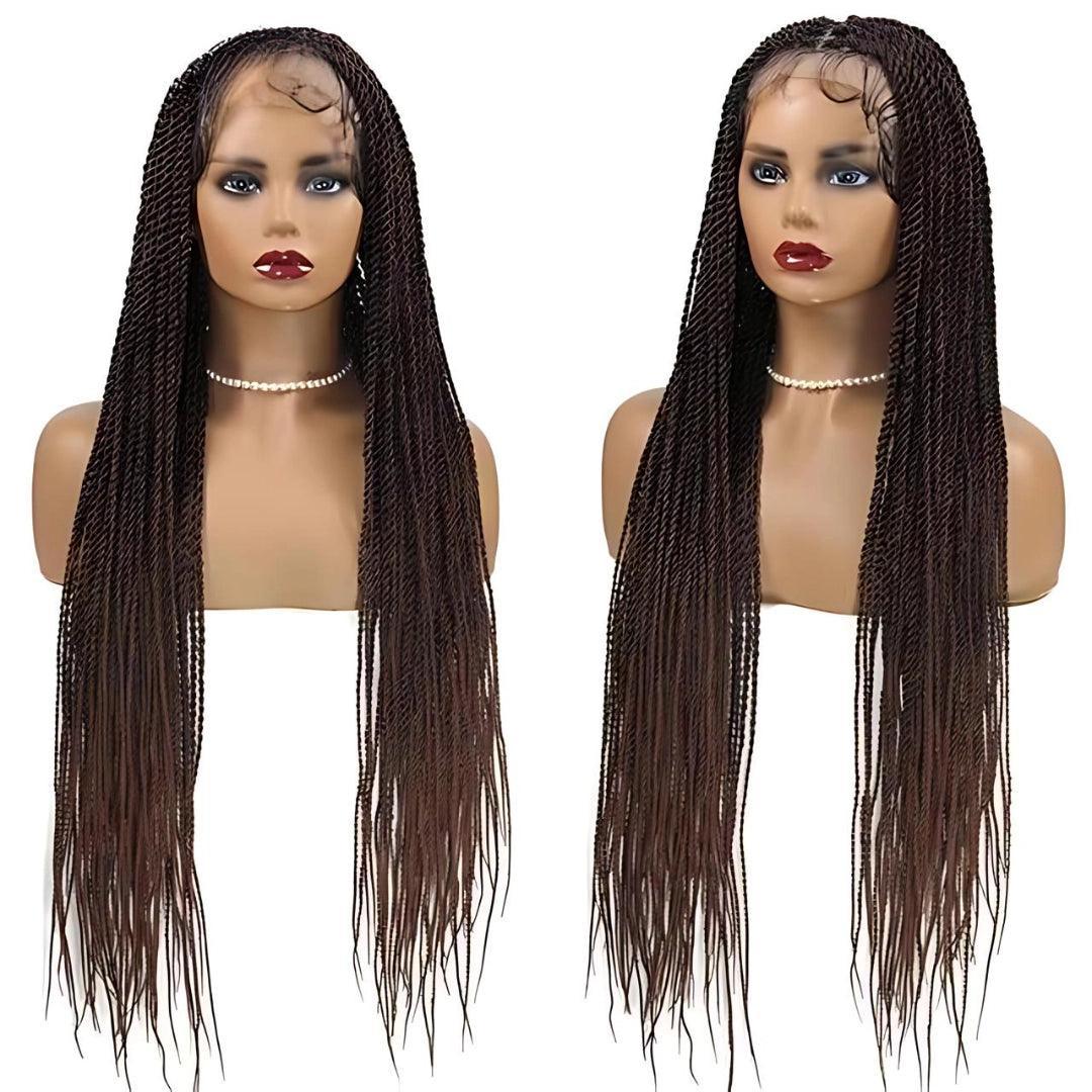 360° HD Full Lace Knotless Box Braids Human Straight Hair Natural Black