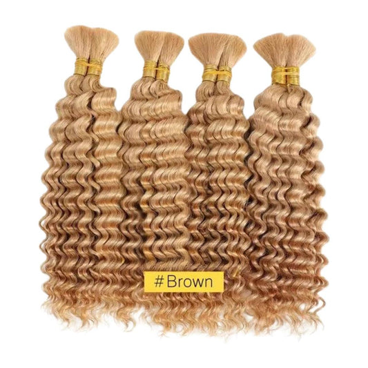 2 Bundles Deep Wave Bulk Hair For Boho Braiding Highlight