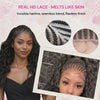 Pre-Bleached Cornrow Braids Wig With Deep Curly Human Hair 13x6 HD Frontal Lace Glueless Wig T4 / H4 Natural Black
